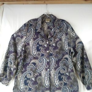 Long sleeve paisley print woman's blouse